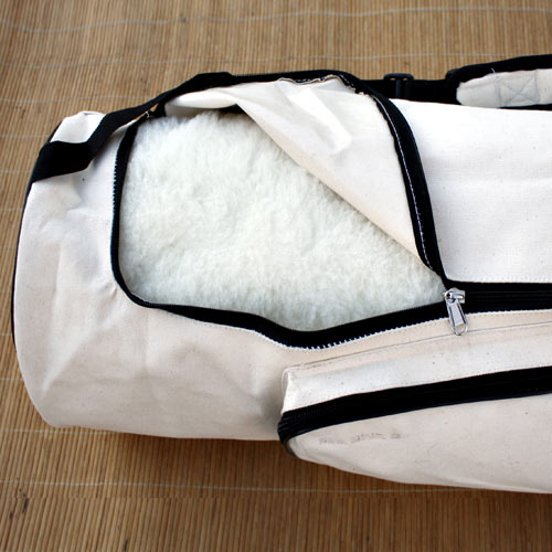 Yogabag til ullmatte, 70 cm canvas off white Yogabag Bag til ullmatte 70 cm burgunder Yogabag Yogaveske