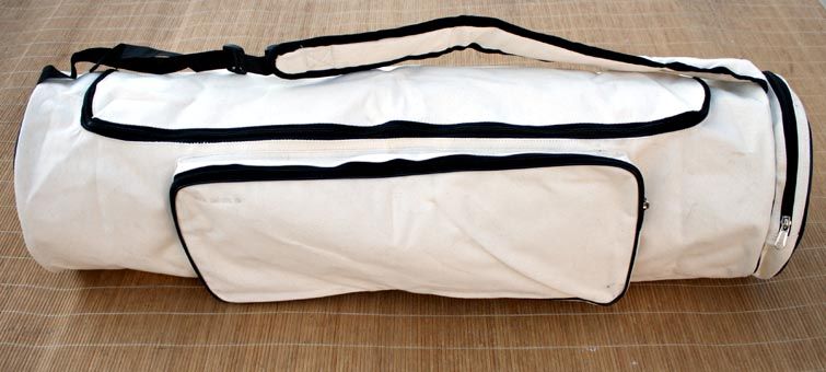 Yogabag til ullmatte, 70 cm canvas off white Yogabag Bag til ullmatte 70 cm burgunder Yogabag Yogaveske